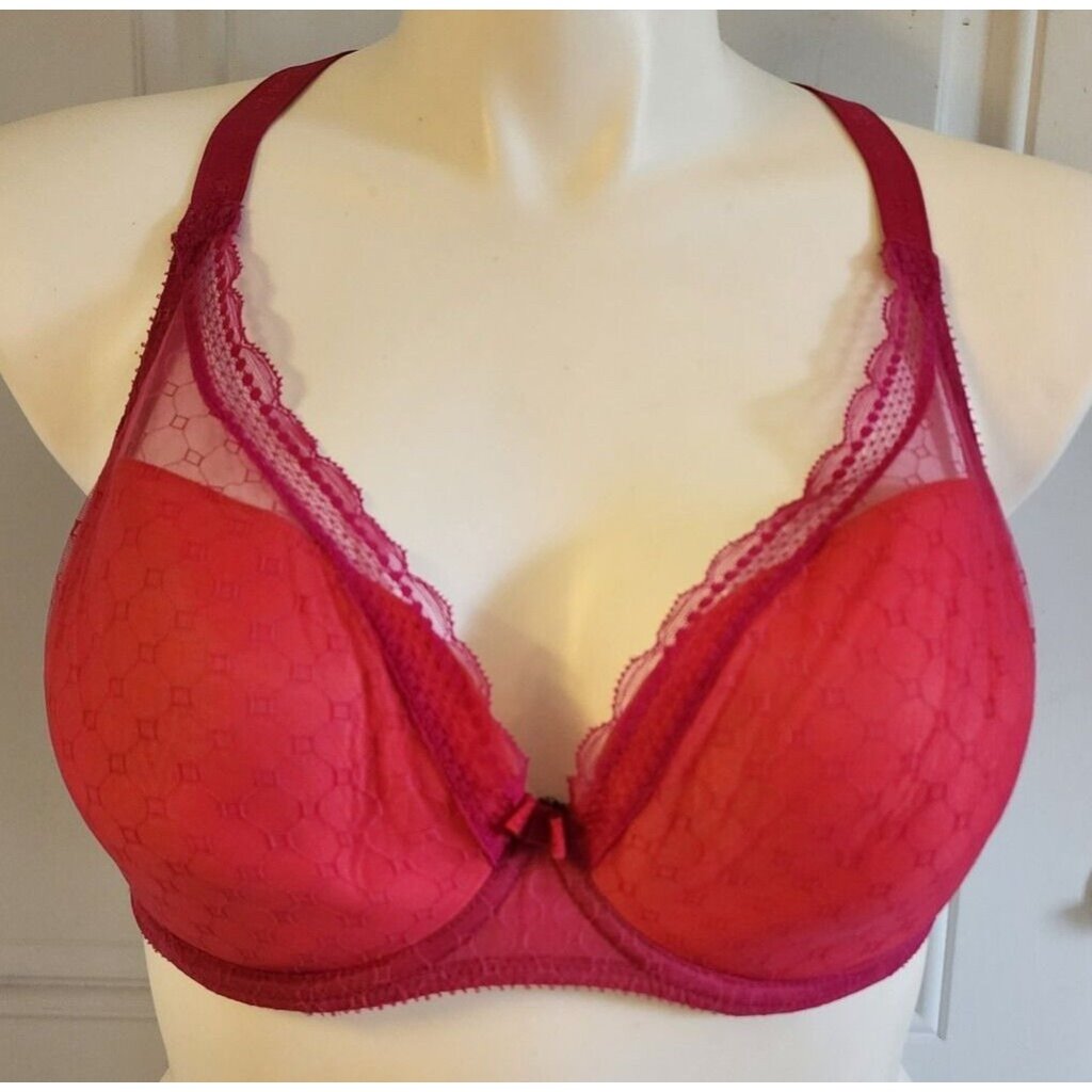 Chantelle C Chic Sexy Push-Up Uw Bra Lined Underwire Pink/Orange C36460 Size 40d